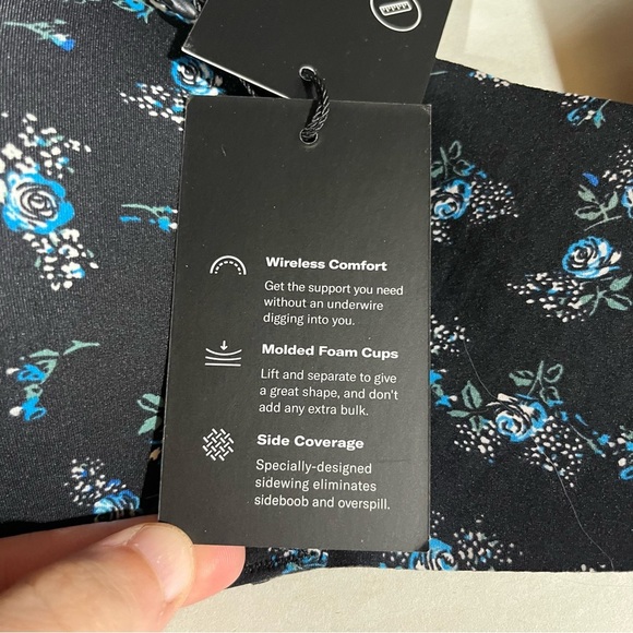 Knix x Anna Sui WingWoman Black Floral Contour Bra 36DD - Picture 10 of 12